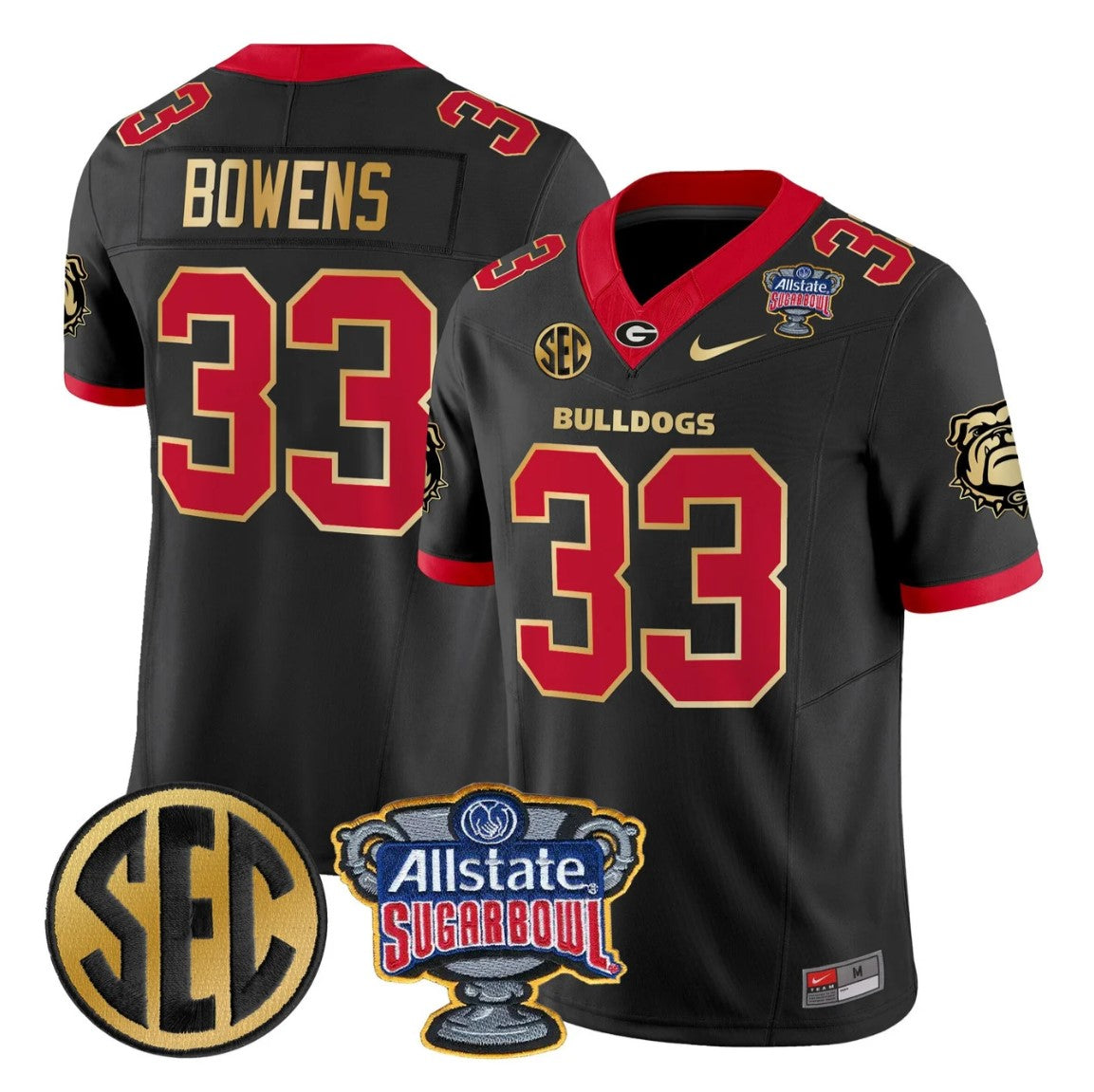 Chauncey Bowens Jersey #33 Georgia Bulldogs Sugar Bowl Patch Stitched
