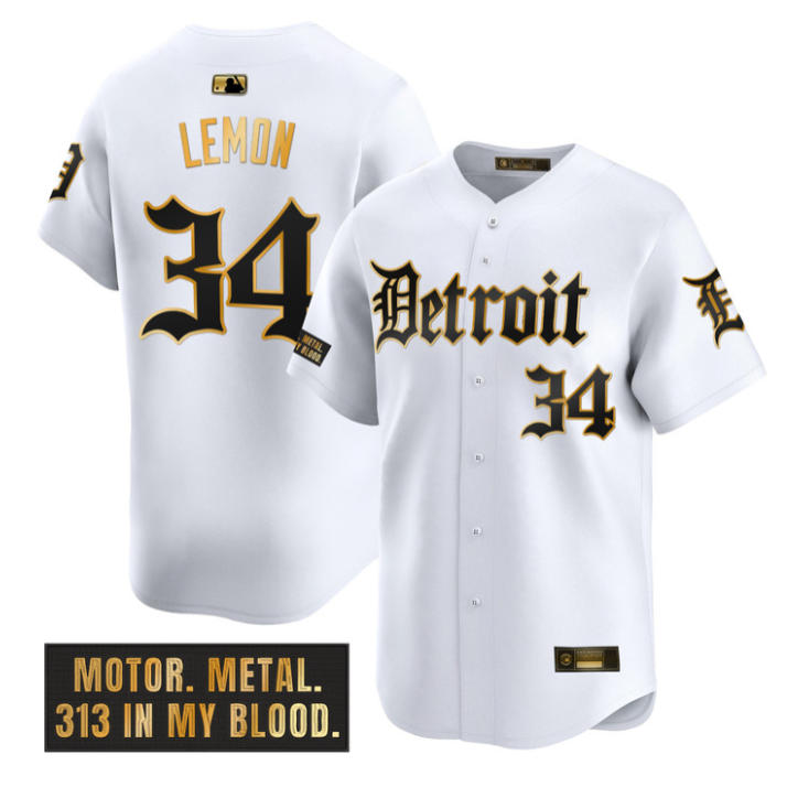 Chet Lemon Jersey #34 Detroit Tigers Motor Gothic Edition Stitched