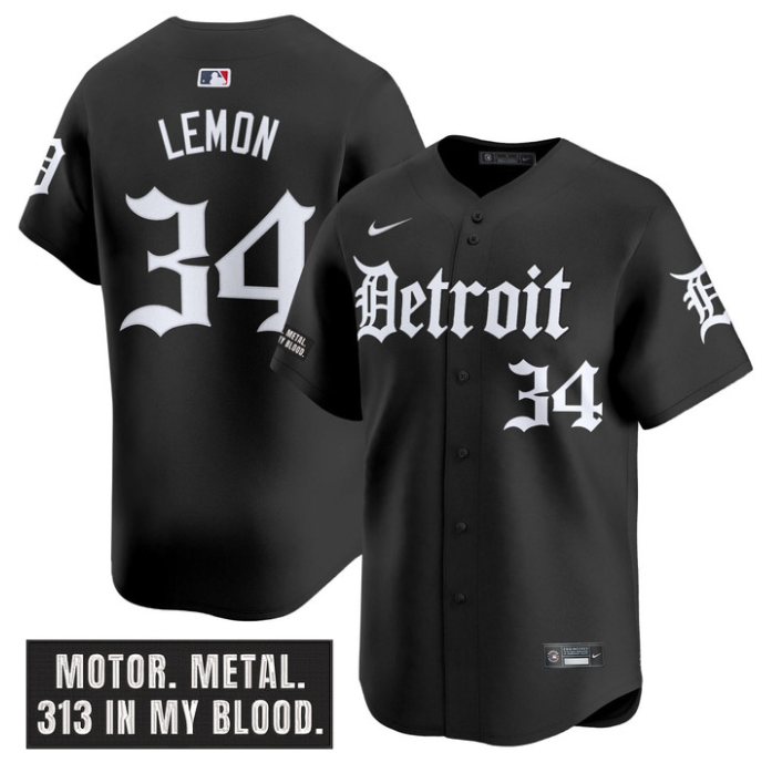 Chet Lemon Jersey #34 Detroit Tigers Motor Gothic Edition Vapor Limited Stitched