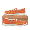 Chicago Bears OrangeTeam Name Logo Canvas Sneaker Shoes  For Men Women Fans