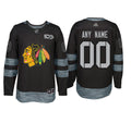 Chicago Blackhawks Black 1917-2017 100th Anniversary Stitched NHL Custom Jersey