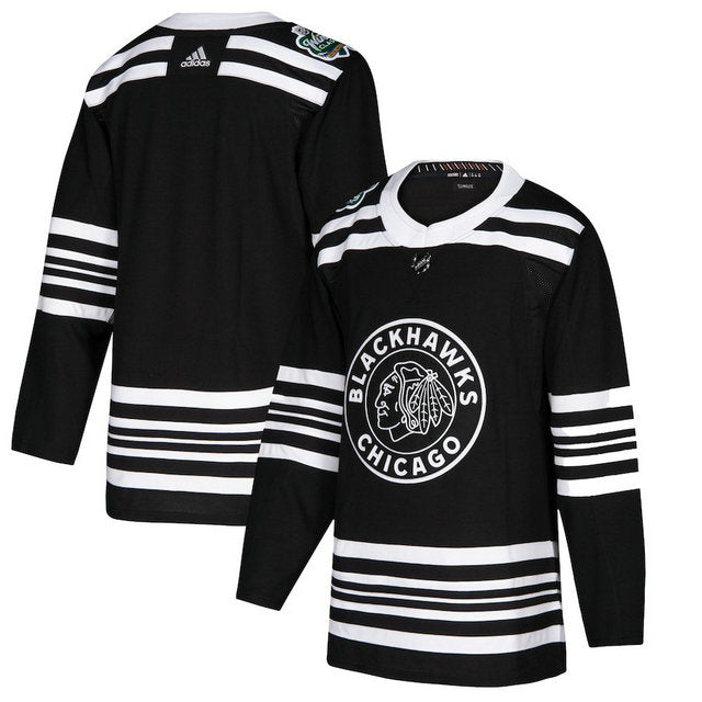 Chicago Blackhawks Blank 2019 Winter Classic Custom Black Jersey Stitched