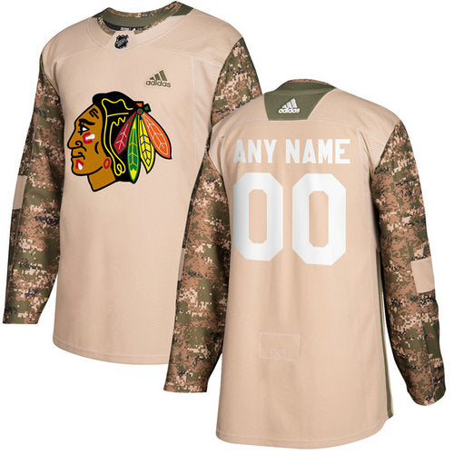 Chicago Blackhawks Camo Veterans Day Custom Practice Jersey Stitched