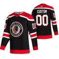 Chicago Blackhawks Custom Black 2020-21 Reverse Retro Alternate NHL Jersey Stitched