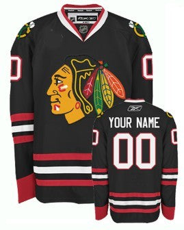 Chicago Blackhawks Customized Black Jersey Stitched