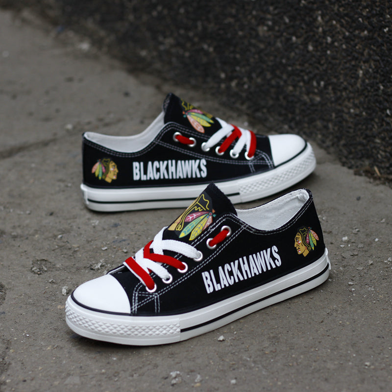 Chicago Blackhawks Low Top Canvas Sport Sneakers Shoes For Men Women Fans