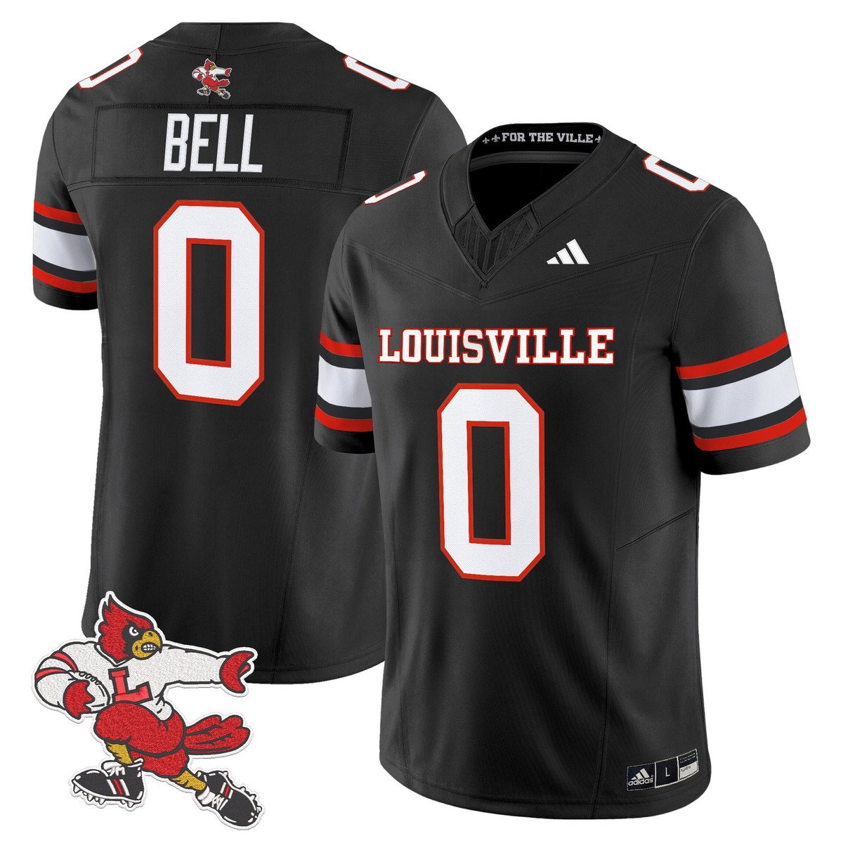 Chris Bell Jersey #0 Louisville Cardinals 1980s Throwback Stitched