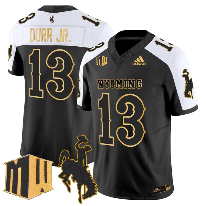 Chris Durr Jr Jersey #13 Wyoming Cowboys 2025 Gold Vapor Stitched