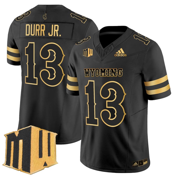 Chris Durr Jr Jersey #13 Wyoming Cowboys 2025 Gold Vapor Stitched