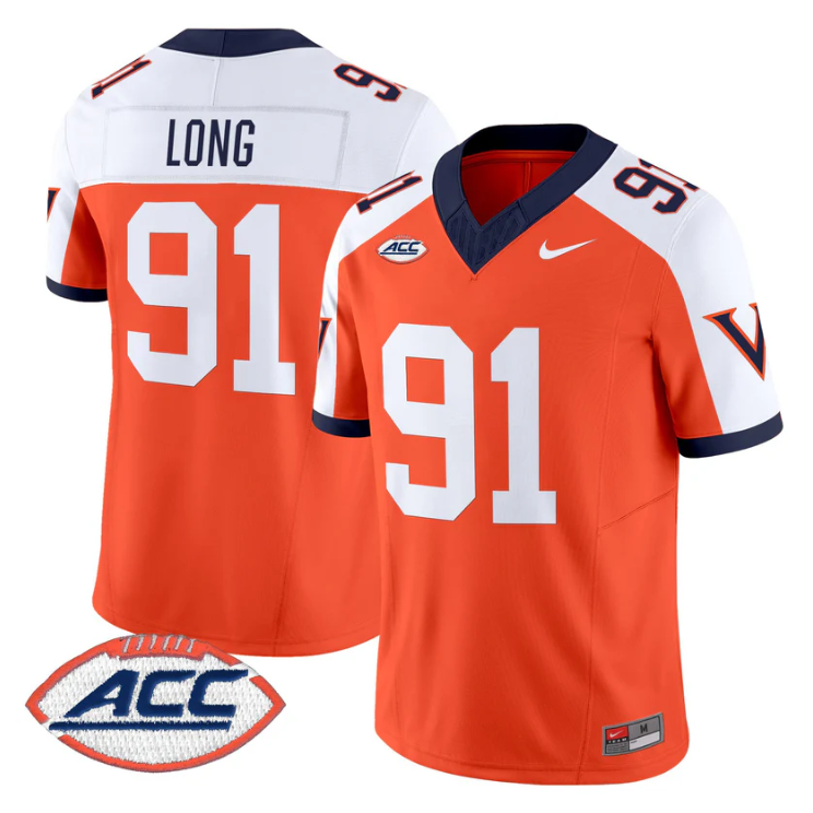 Chris Long Jersey #91 Virginia Cavaliers 1995 Throwbacks Stitched
