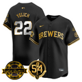 Christian Yelich Jersey #22 Milwaukee Brewers 2025 Bob Uecker, 54 Seasons for Brewers Stitched