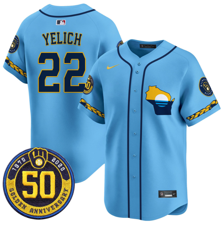Christian Yelich 22 Milwaukee Brewers Alternate Limited Men Jersey