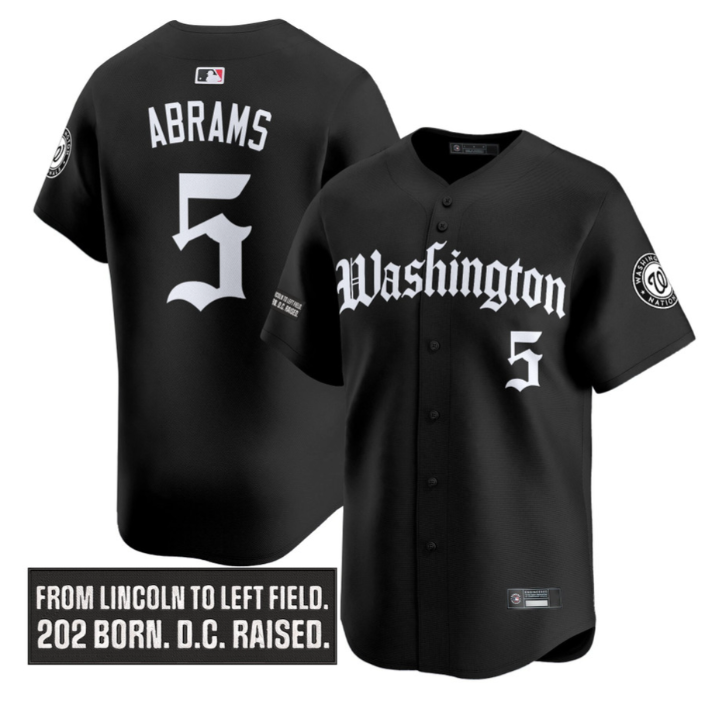 Cj Abrams Jersey #5 Washington Nationals Gothic Capitol Edition Stitched