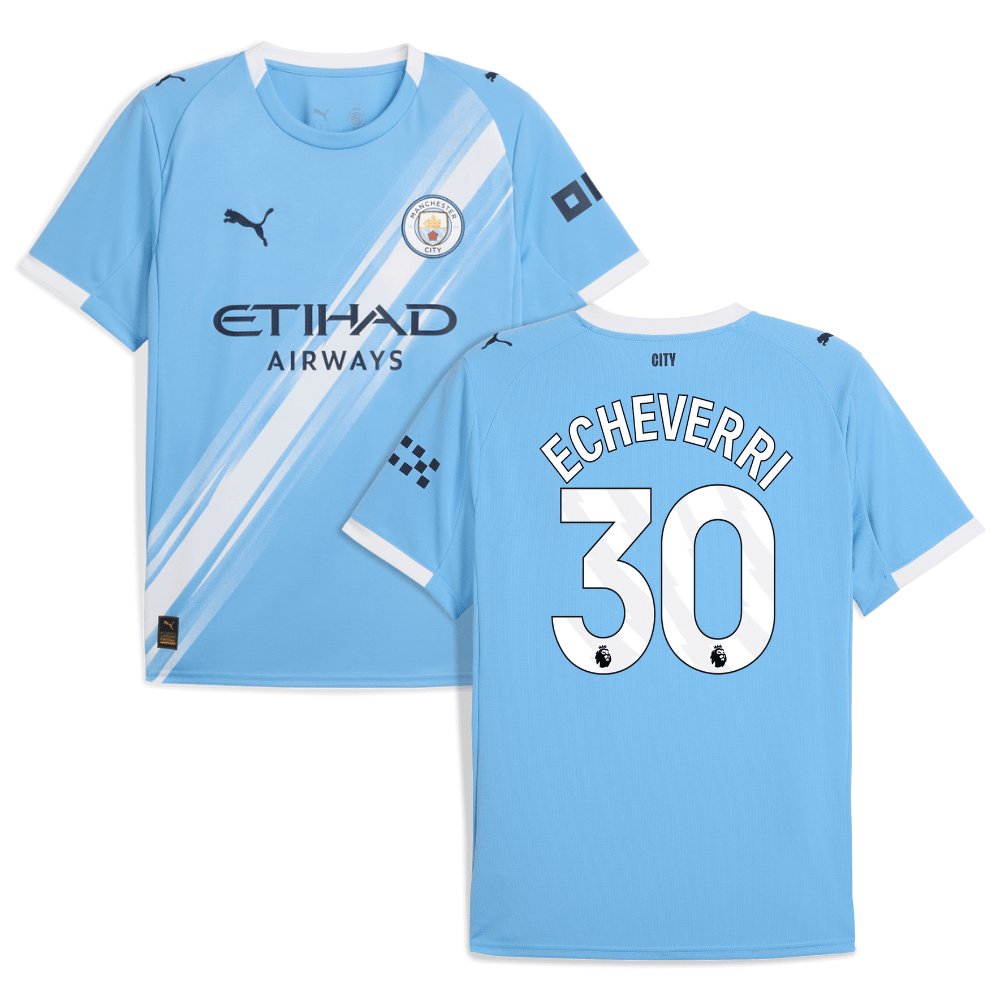 Claudio Echeverri 30 Manchester City 2025-26 Home Men Jersey – Sky Blue