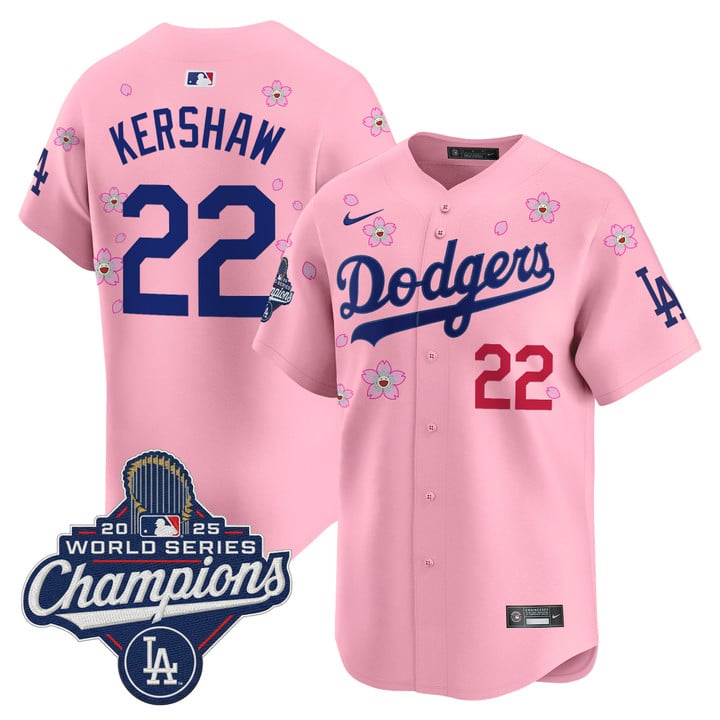 Clayton Kershaw Jersey #22 Dodgers 2025 World Series Champions Stitched