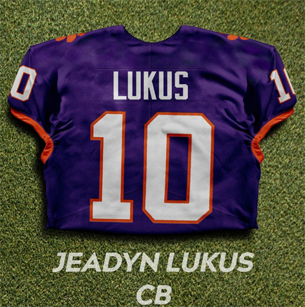 Clemson Tigers #10 Jeadyn Lukus College Football Jersey Stitched