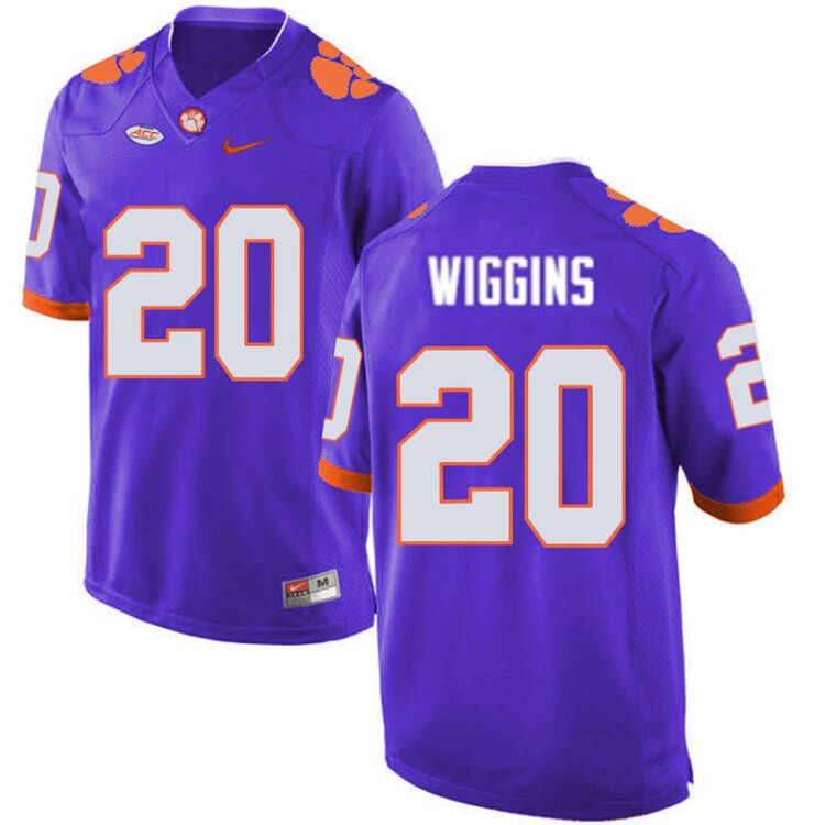 Clemson Tigers #20 Nate Wiggins football Jersey Stitched
