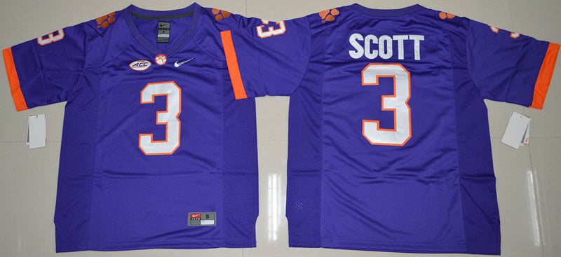 Clemson Tigers #3 Artavis Scott football Jersey Stitched