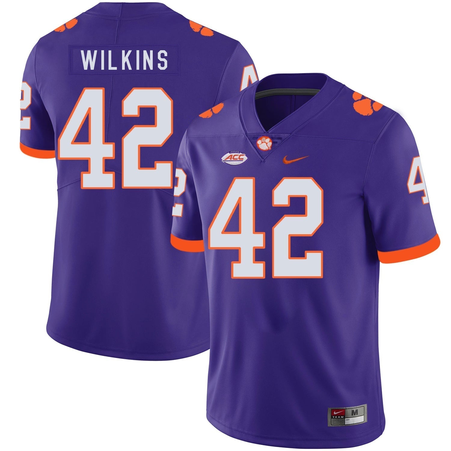 Clemson Tigers #42 Christian Wilkins football Jersey Stitched