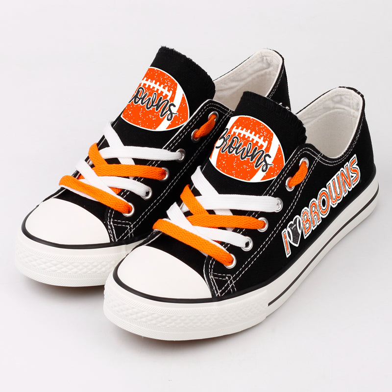 Cleveland Browns Low Top Canvas Sport Sneakers Shoes For Men Women Fans