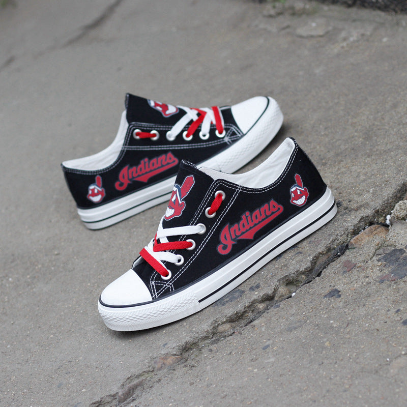 Cleveland Indians Limited Print Low Top Canvas Shoes Sport Sneakers For Men Women Fans