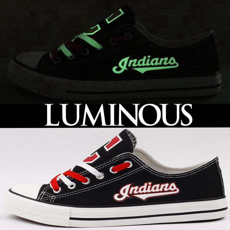 Cleveland Indians Limited Print Low Top Canvas Shoes Sport Sneakers For Men Women Fans