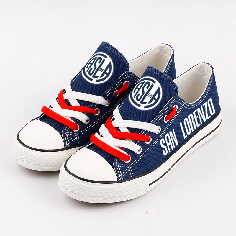 Club Atlético San Lorenzo de Almagro Low Top Canvas Sport Sneakers Shoes For Men Women Fans