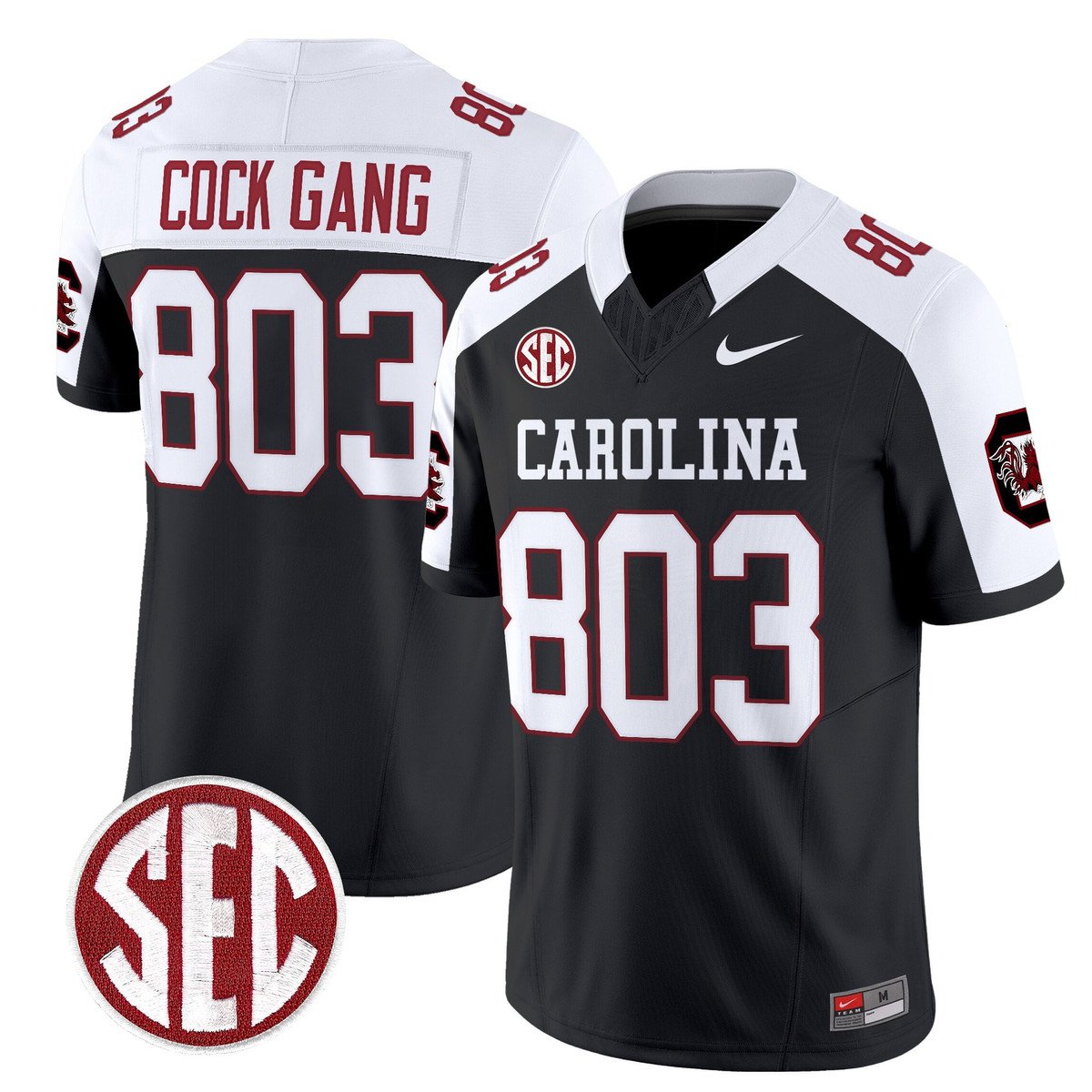 Cock Gang Jersey #803 Carolina 1980 Throwback Rebrand 2026 Stitched