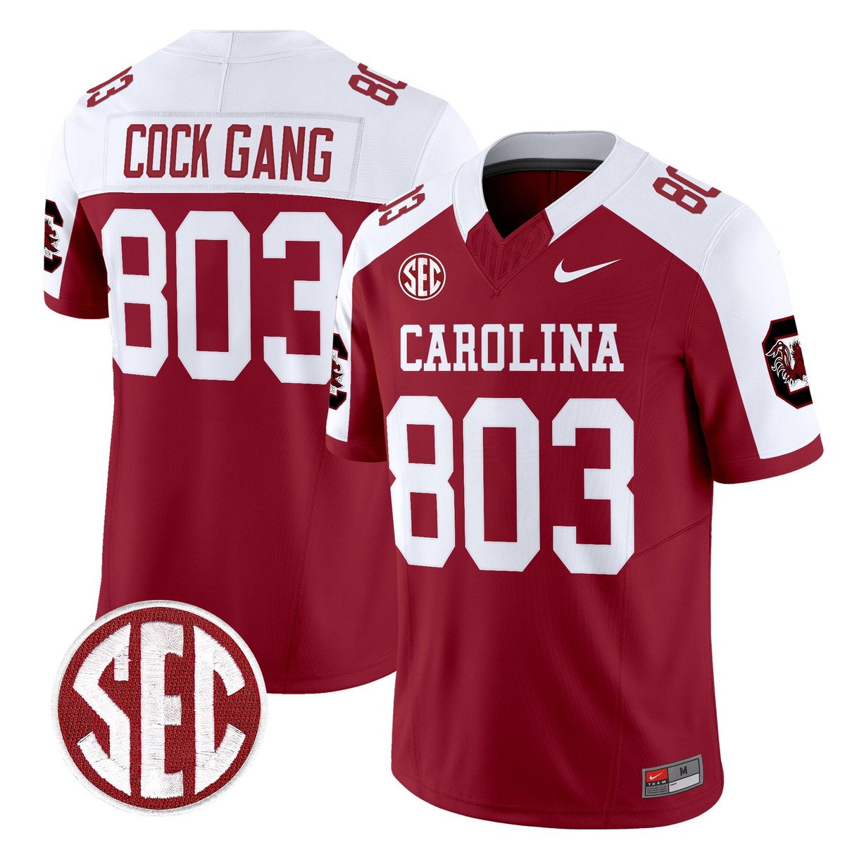 Cock Gang Jersey #803 Carolina 1980 Throwback Rebrand 2026 Stitched