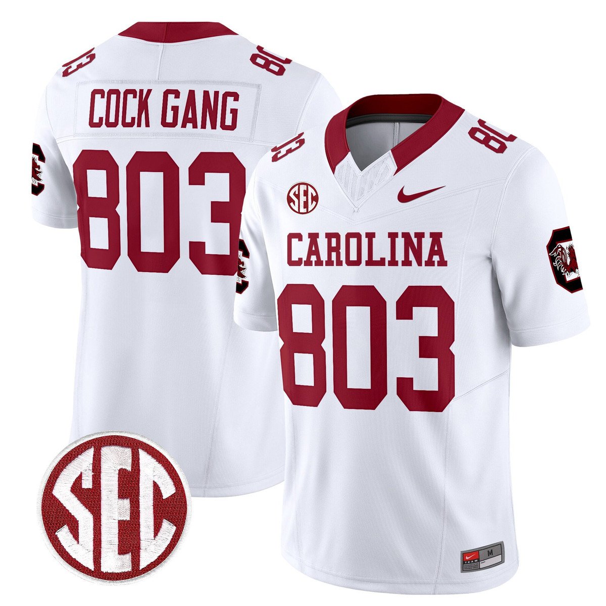 Cock Gang Jersey #803 Carolina 1980 Throwback Rebrand 2026 Stitched