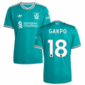 Cody Gakpo 18 Liverpool 2025-26 Third Match Jersey – Aqua