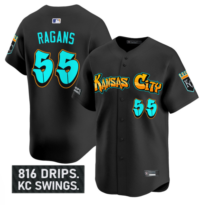 Cole Ragans Jersey #55 Kansas City Royals Graffiti Crown Drop Stitched