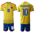 Colombia Team #10 Carlos Valderrama Yellow 2026 World Cup Home Soccer Jersey Suit