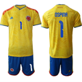 Colombia Team #1 David Ospina Yellow 2026 World Cup Home Soccer Jersey Suit