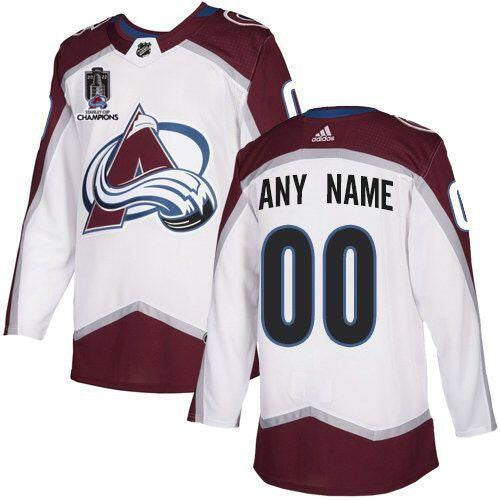 Colorado Avalanche Avtive Player Custom 2022 White Stanley Cup Champions Patch Stitched Jersey 1