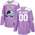 Colorado Avalanche Purple Pink Custom Hockey Fights Cancer Practice Jersey Stitched