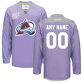 Colorado Avalanche Purple Pink Custom Reebok Hockey Fights Cancer Practice Jersey Stitched