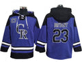 Colorado Rockies #19 Charlie Blackmon Purple Ageless Must-Have Lace-Up Pullover Hoodie
