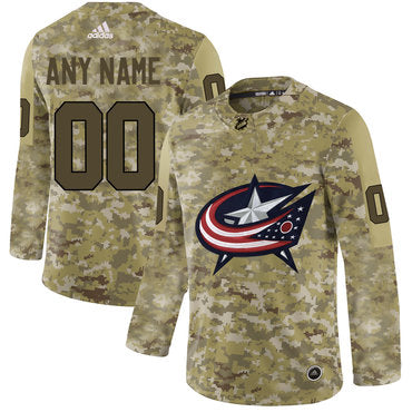 Columbus Blue Jackets Camo Customized Jersey Stitched