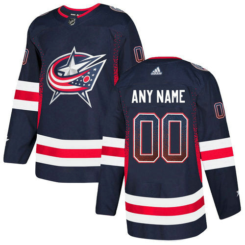 Columbus Blue Jackets Navy Customized Drift Fashion Jersey Stitched