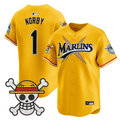 Connor Norby Jersey #1 Miami Marlins One Piece Premier Stitched
