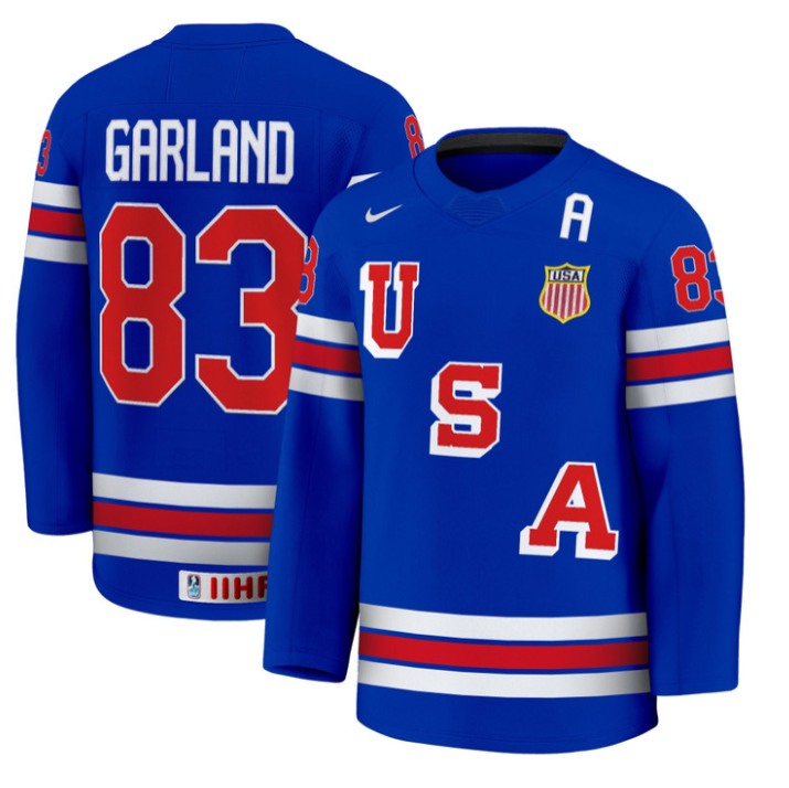 Conor Garland Jersey #83 USA Hockey 2025 Premium Stitched