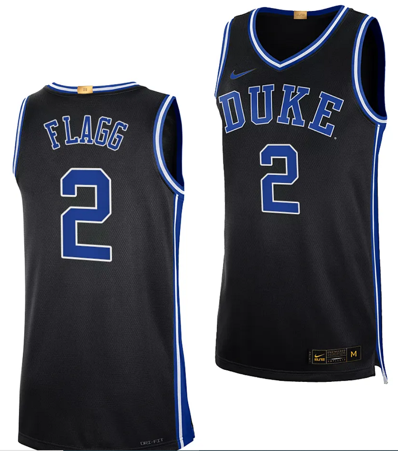 Cooper Flagg Jersey #2 Duke Blue Devils College Basketball Black