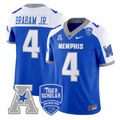 Cortez Braham Jr Jersey #4 Memphis Tigers 2025 Vapor Limited Stitched Royal Alter