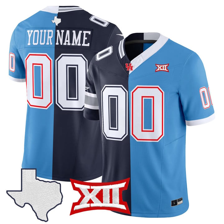Cowboys Cougars College Football Split Vapor Limited Custom Jersey Stitched