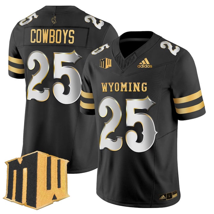 Cowboys Jersey #25 Wyoming Cowboys 2025 Gold Vapor Limited Stitched