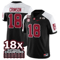 Crimson Jersey #18 Alabama Crimson 18x-Time National Champions Stitched