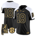 Crimson Jersey #18 Alabama Crimson Tide 2025 Gold Vapor Stitched
