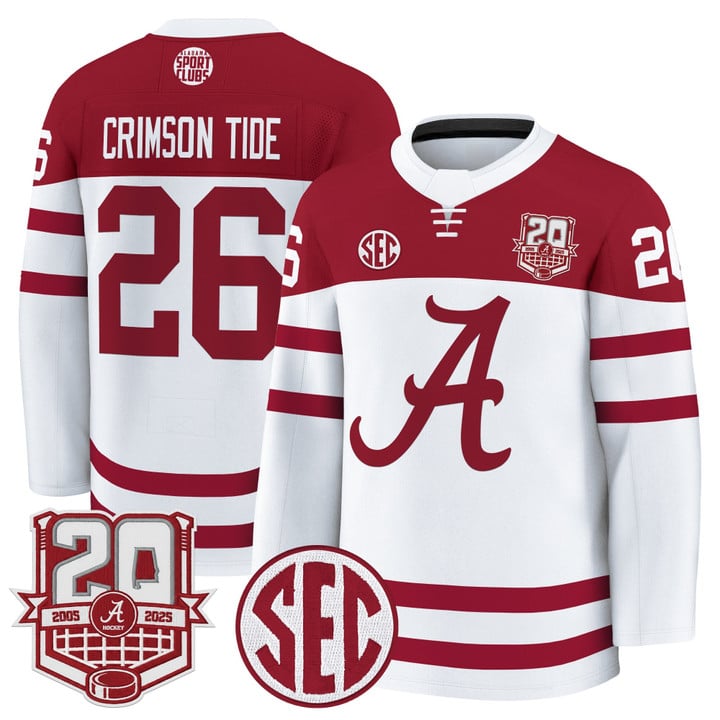 Crimson Tide Jersey #26 Alabama Crimson 2025-26 20th Patch Stitched