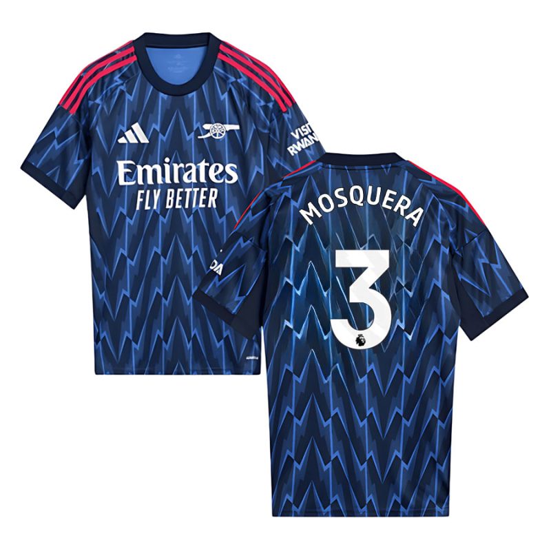 Cristhian Mosquera #3 Arsenal 2025-26 Away Men Jersey – Blue